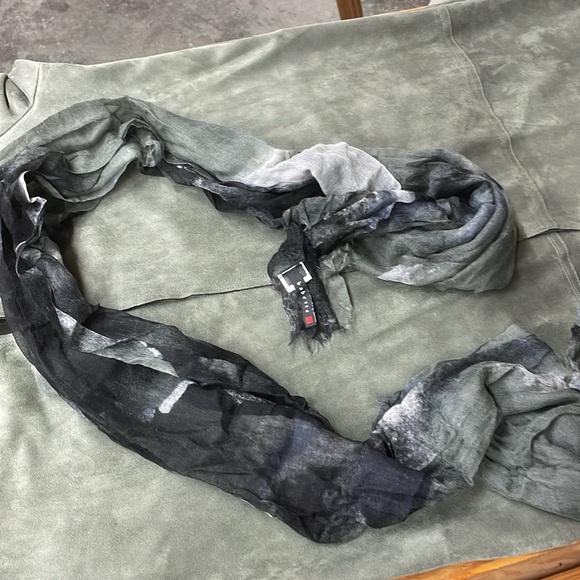 Philosophy moleskin/faux suede lightweight jacket w/scarf, size large, olive - Picture 12 of 13